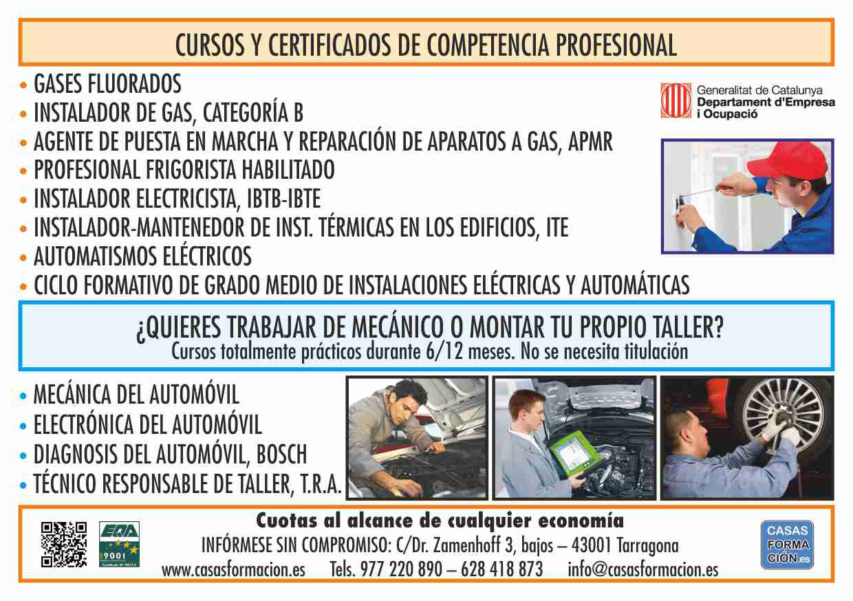 Cursos y certificados de competencia Profesional
